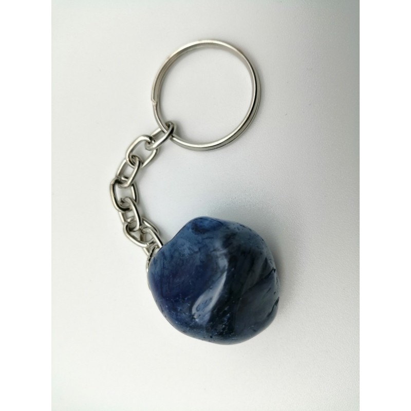 0570QU016 4  PORTACHIAVI QUARZO BLU